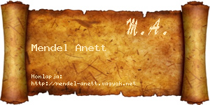 Mendel Anett névjegykártya